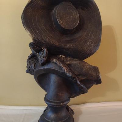 Vintage Bronze Metal Bust 'Lady of the Grape' Lapini Reproduction