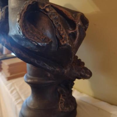 Vintage Bronze Metal Bust 'Lady of the Grape' Lapini Reproduction