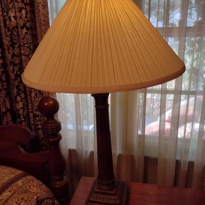 Pair of Tall Metal Post Table Lamps