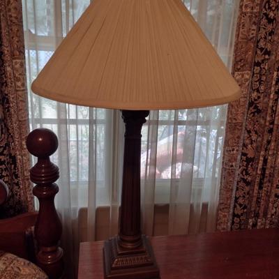 Pair of Tall Metal Post Table Lamps