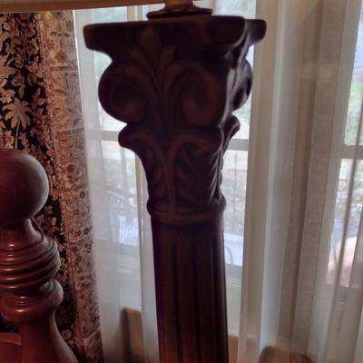 Pair of Tall Metal Post Table Lamps