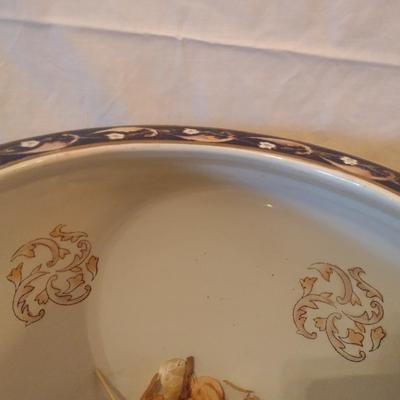 Ceramic Fishbowl Dark Blue Planter Pot