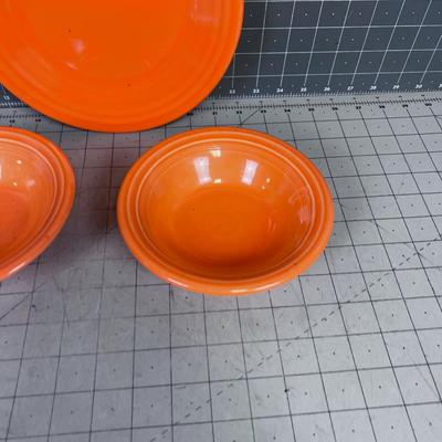 FIESTA Orange: 2 Bowls and a Salad Plate