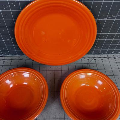 FIESTA Orange: 2 Bowls and a Salad Plate