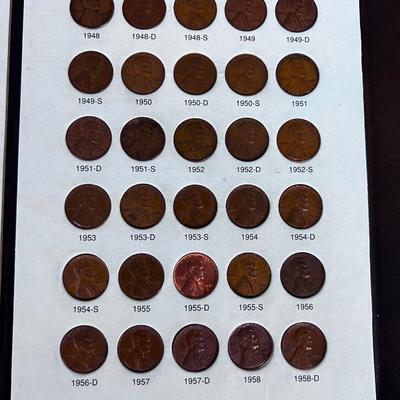 1941 to 1958 Complete Lincoln CENT Collection in book. 