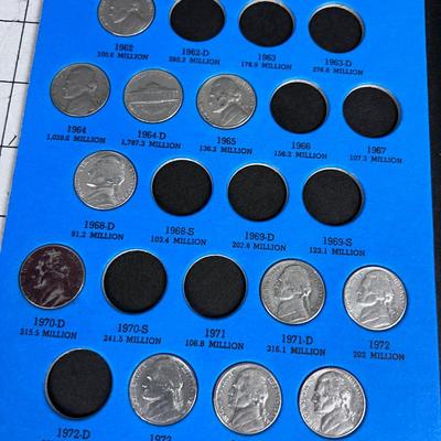 Partial Book of Jefferson NICKELS  Starting in 1962 