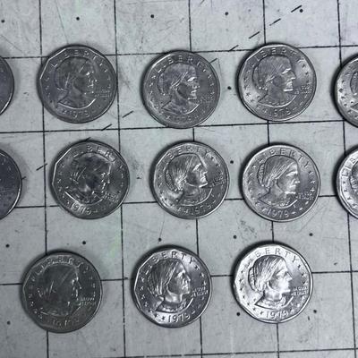 (13) Collection of: 1979 Susan B Anthony Dollar Coins