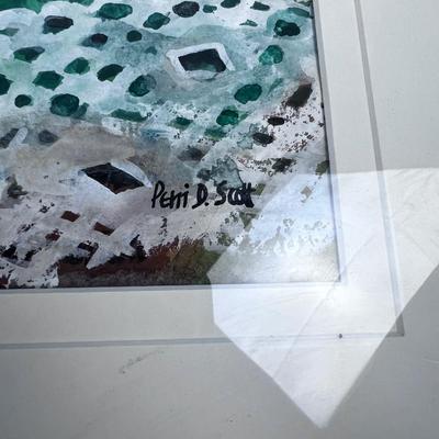 Water Color Framed Under Glass, Still Life Signed Peni D. Scott 