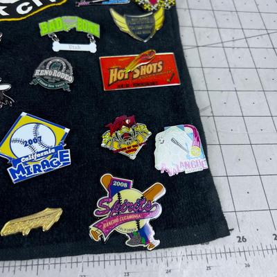 Triple Crown Park City World Series, Bar Towel Covered with Women's Fast Pitch Softball pins 