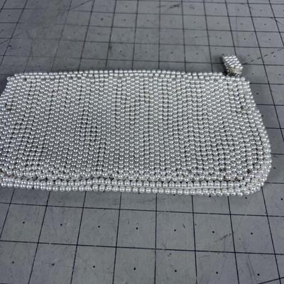 Vintage Small Pearl Beaded Clutch FANCY Circa 1950's 
