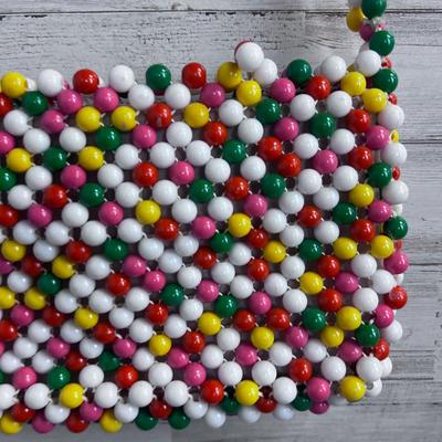 Vintage Small Beaded Clutch Multi COLORFUL Circa 1960's Bubble Gum  