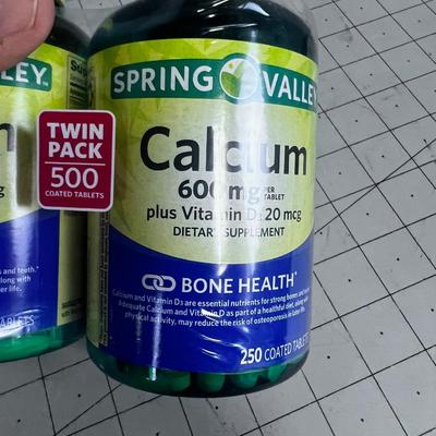 SPRING VALLEY Calcium 250 Tablets (2) Bottles, 600mg 