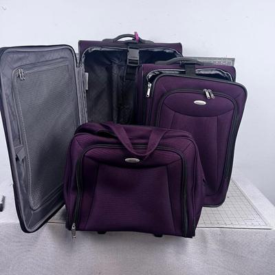 NICE! Luggage BURGUNDY Color LARGE Plus Smaller matching pieces (3) SAMSONITE 