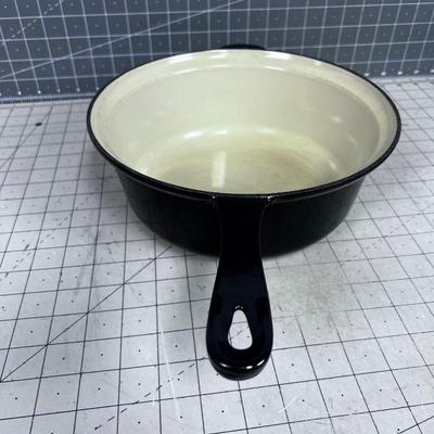 Cast Iron Enamel Deep Skillet or Dutch Oven No Lid 