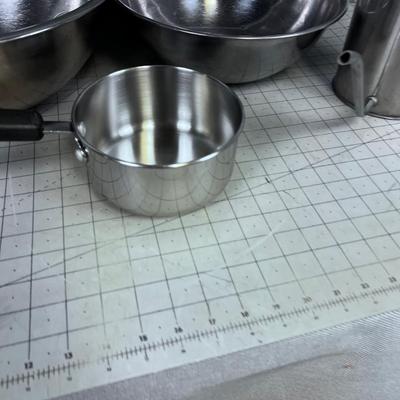 Stainless Steel 5 Pieces Bowls, Pitcher Etc. 
