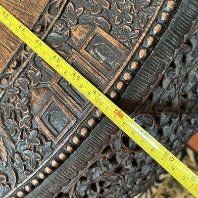 ANGLO - INDIAN Table WOW!!!Fine 19th Century Rosewood Intricately Carved Center Table Dragons Cranes~~