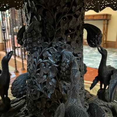 ANGLO - INDIAN Table WOW!!!Fine 19th Century Rosewood Intricately Carved Center Table Dragons Cranes~~