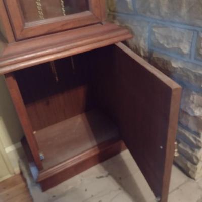 Vintage Hermle Wood Case Grandfather Clock Weight Driven with Pendulum