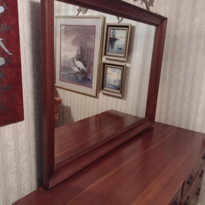 Vintage Continental Furniture Co. Eight-Drawer Stretch Dresser with Mirror (No Contents)