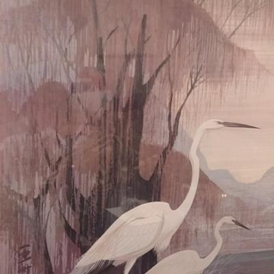 Vintage Hero Nim Framed Print Egrets Shoreside