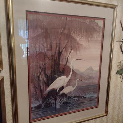 Vintage Hero Nim Framed Print Egrets Shoreside