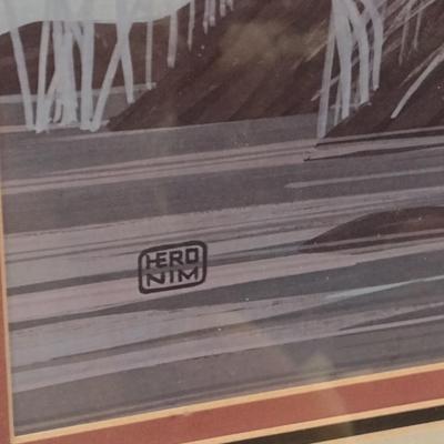 Vintage Hero Nim Framed Print Egrets Shoreside