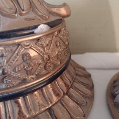 Set of Three Stair Step Height Chalkware Candle Holders