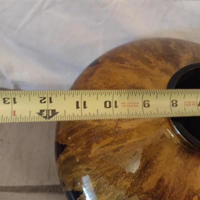 Ceramic Black with Gold Glaze Centerpiece Vase