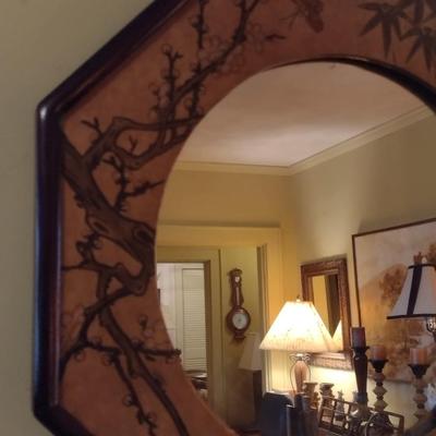 Vintage Octagonal Chinoiserie Wall Mirror
