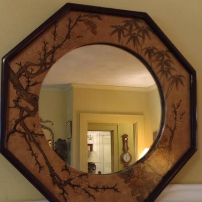 Vintage Octagonal Chinoiserie Wall Mirror