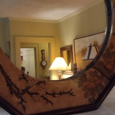 Vintage Octagonal Chinoiserie Wall Mirror