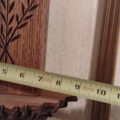 Pair of Home Decor Wall Shelves with Wood Candle Holders and Rattan Balls