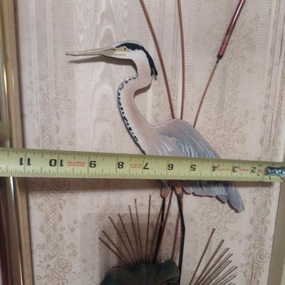 Vintage Copper and Metal Heron Bovano of Cheshire Wall Art