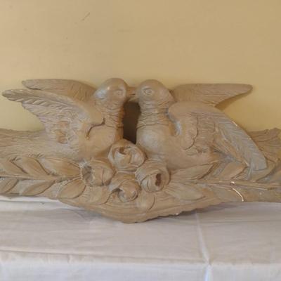 Vintage Plaster Cast Gargoyles Studios Doves and Roses Wall Decor