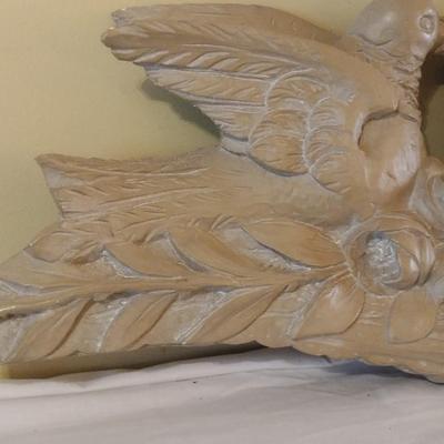 Vintage Plaster Cast Gargoyles Studios Doves and Roses Wall Decor