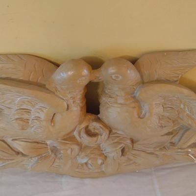 Vintage Plaster Cast Gargoyles Studios Doves and Roses Wall Decor