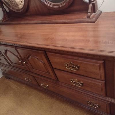 Solid Wood Sumter Furniture Co. Stretch Dresser with Mirror