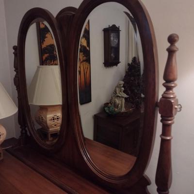 Solid Wood Sumter Furniture Co. Stretch Dresser with Mirror