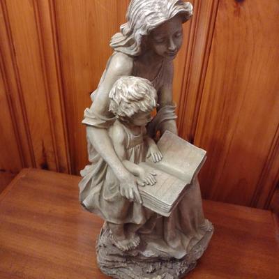 Tall Mother and Child Reading Statuette