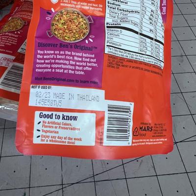 Uncle Bens Rice; Fried Rice, Mushroom Risotto and Jasmine 