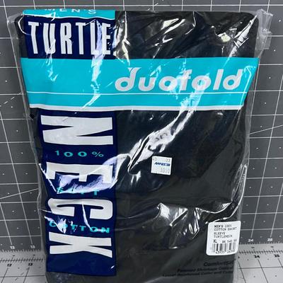 Duofold 100% Cotton Turtle Neck BLACK 