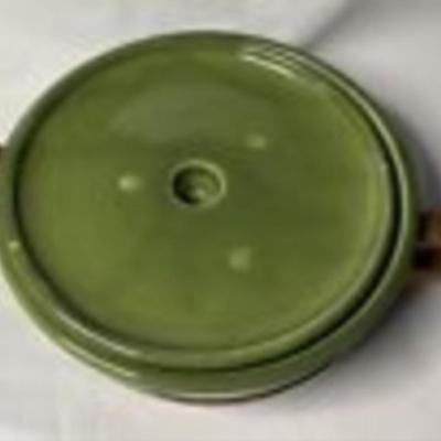 BAUER POTTERY MONTEREY MODERNE GREEN COVERED CASSEROLE DISH mcm
