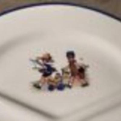 CZECH CERAMIC DIVIDED CHILD'S PLATE vintage 1930s