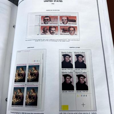 SET of United States Plate Block Album of Postage Stamps 