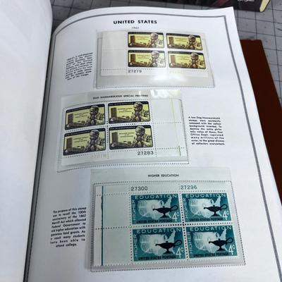 SET of United States Plate Block Album of Postage Stamps 