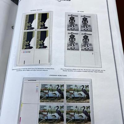 SET of United States Plate Block Album of Postage Stamps 