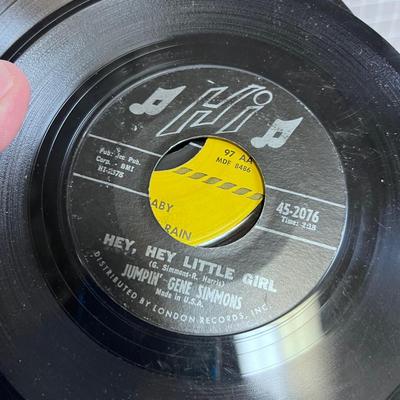 Collection of 45's  Plus the Green Box Pop Music 