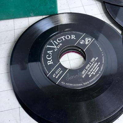 Collection of 45's  Plus the Green Box Pop Music 