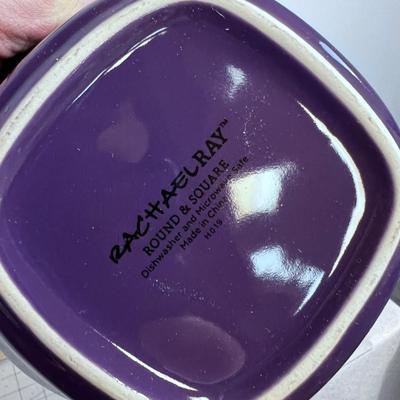 NEW Rachel Ray Round Square 16 Piece, Service for 4 Dinnerware Ser in PURPLE 