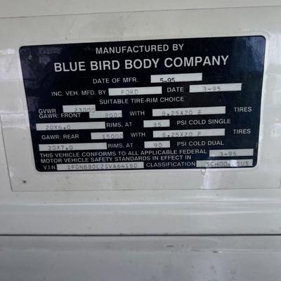 Blue Bird School Bus Ford Chassis Cummins Engine